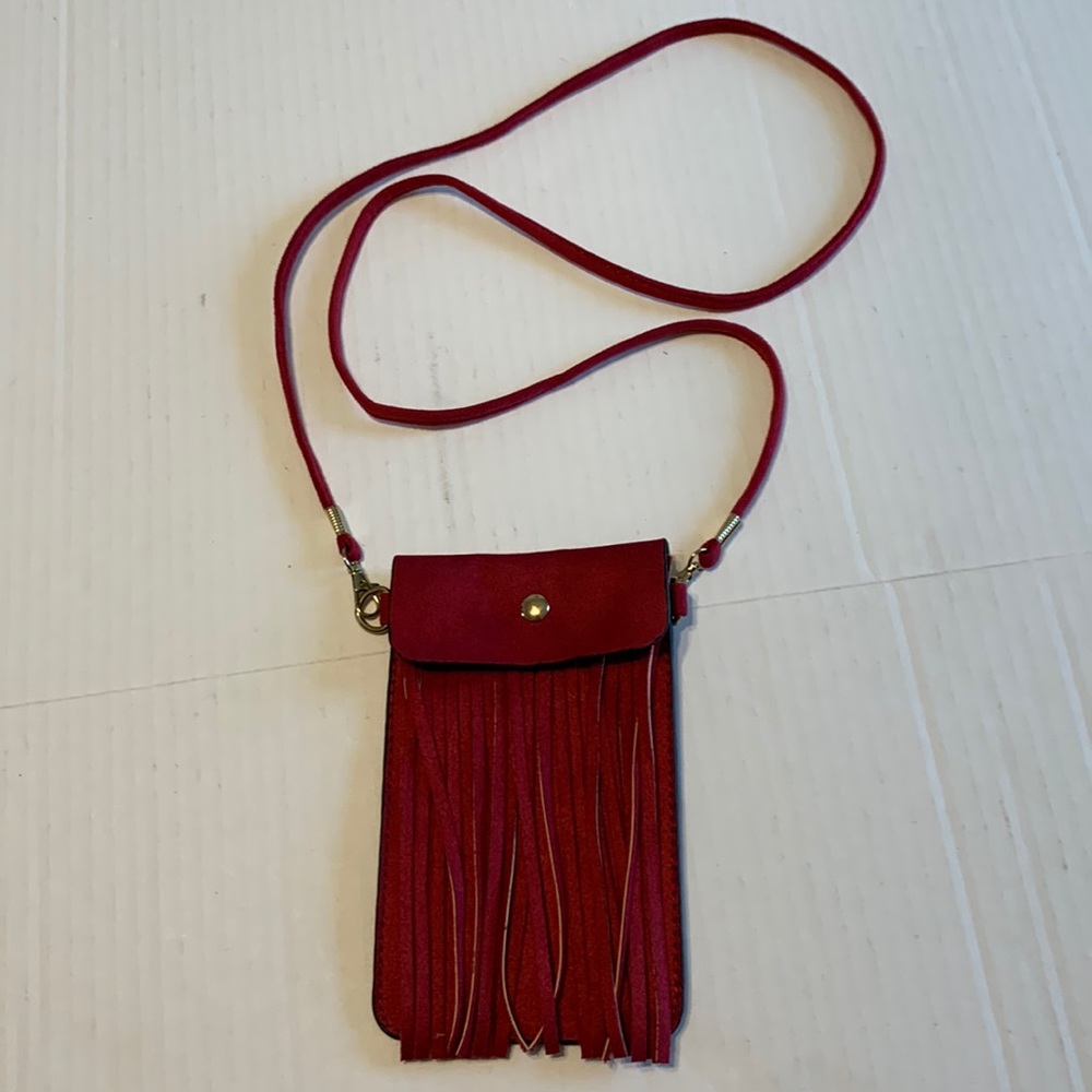 Vintage Women’s OKPTA # 1519426 Fringe Suede Crossbody Wristlet